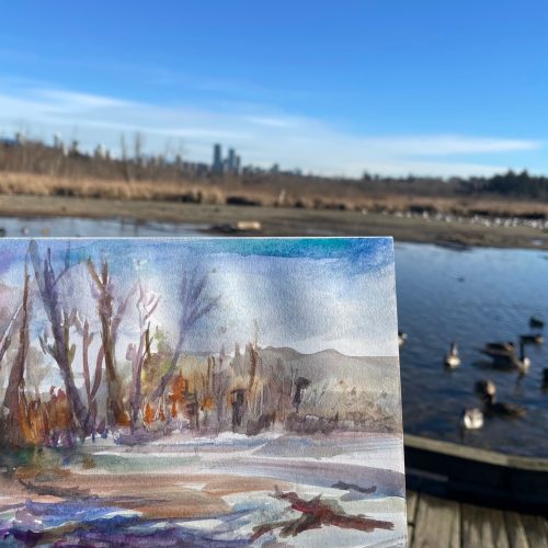 Appleby_ Jane_BTS1_6x8WatercolourSketch_BurnabyLake - Jane Appleby